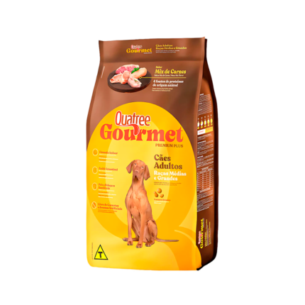 Quatree gourmet adultos rmg sem corantes 15kg Cães Adultos Raça Média e Grande