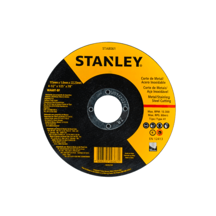 Disco corte fino 4.1/2x1x7/8 met/ inox stanley